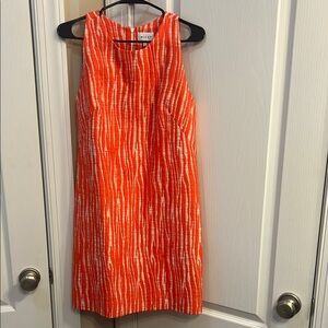 MILLY Orange Halter Sheath Dress